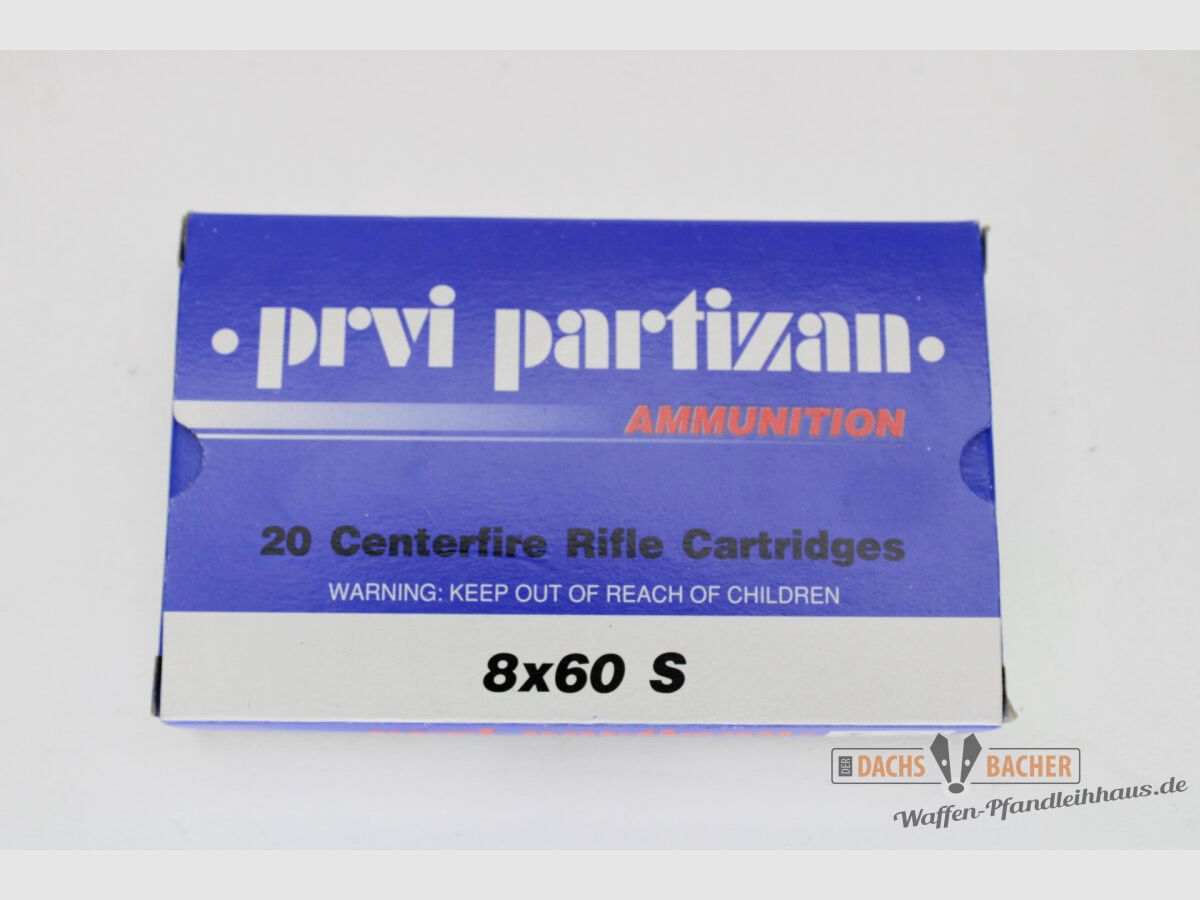 PPU Privi Partizan 8x60 S 12,7g/196gr SP Teilmantel 20 Schuß