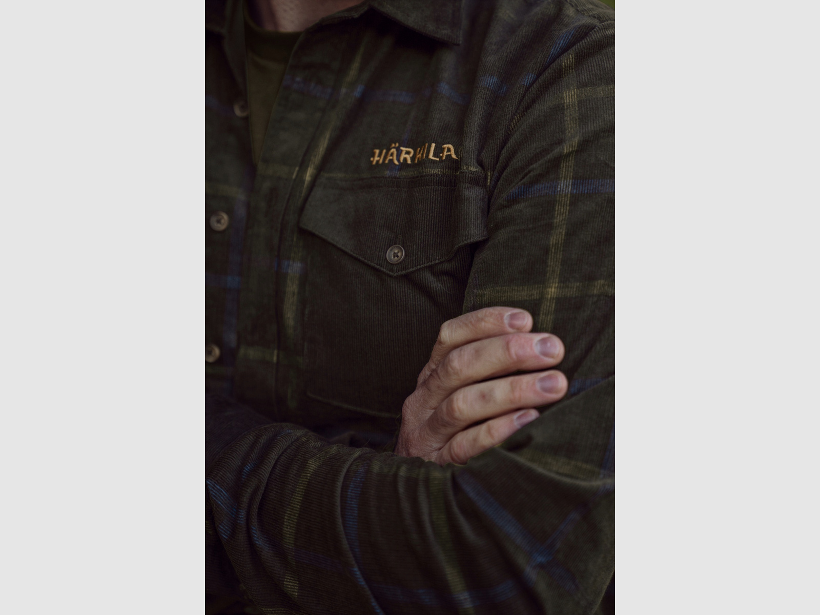 HÄRKILA Kaldfjord Corduroy Check Shirt Shadow Brown