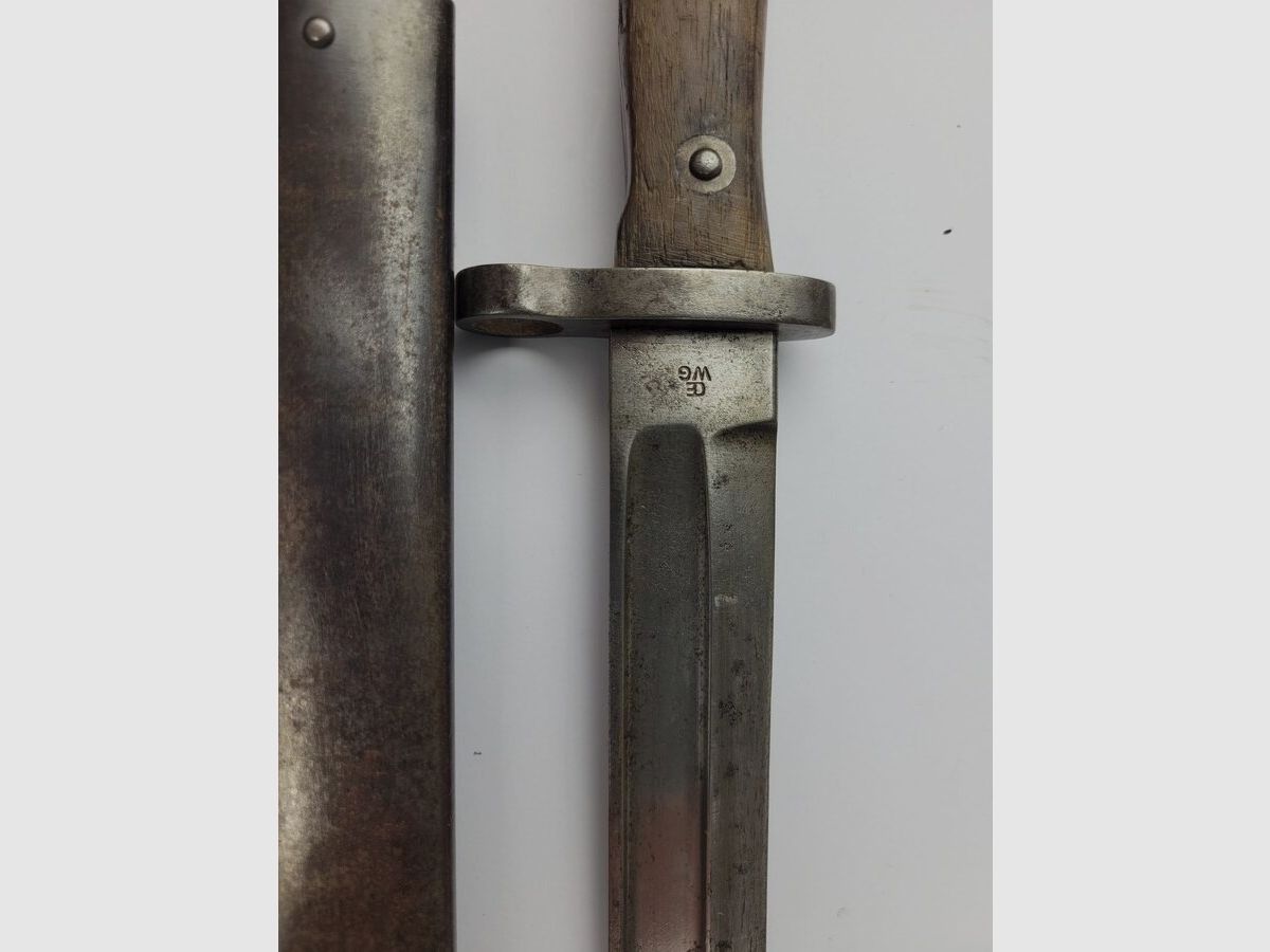 Rare baïonnette roumaine modèle 1893 – fabrication OEWG Autriche – Guerre 1914-1918 – TBE, image 11 sur 11