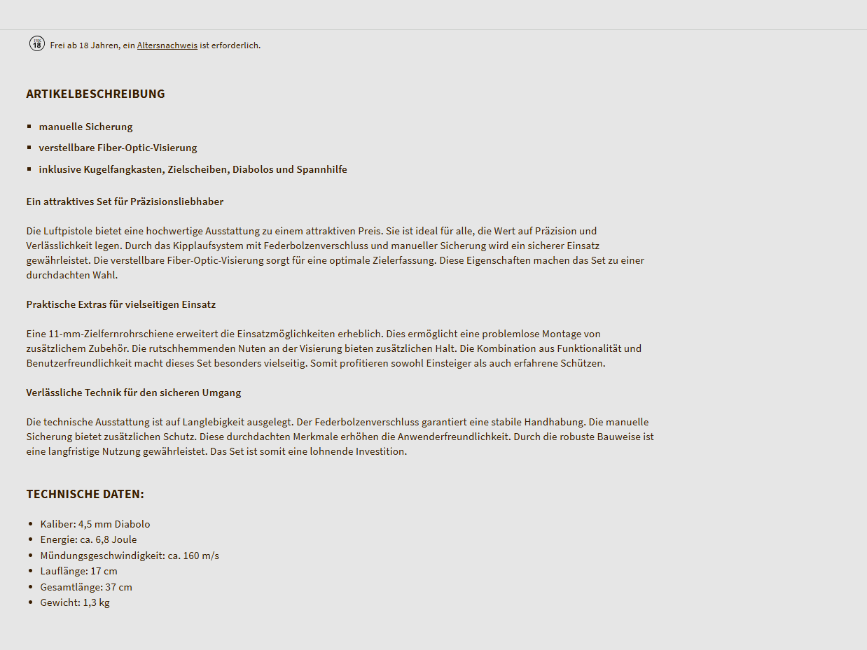 Pistolet tactique de défense UX CO² 45 TPD