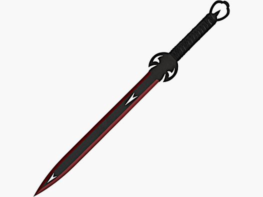 Épée de dos rouge avec gaine en nylon incluse