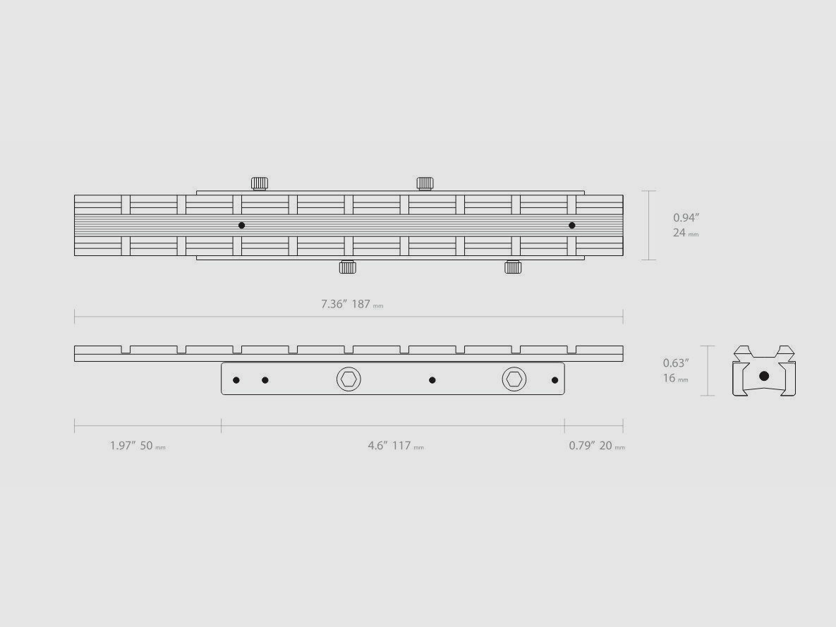 HAWKE 22404 Adapterschiene 3/8" RIFLE TO WEAVER EXTENSION 1 Stück