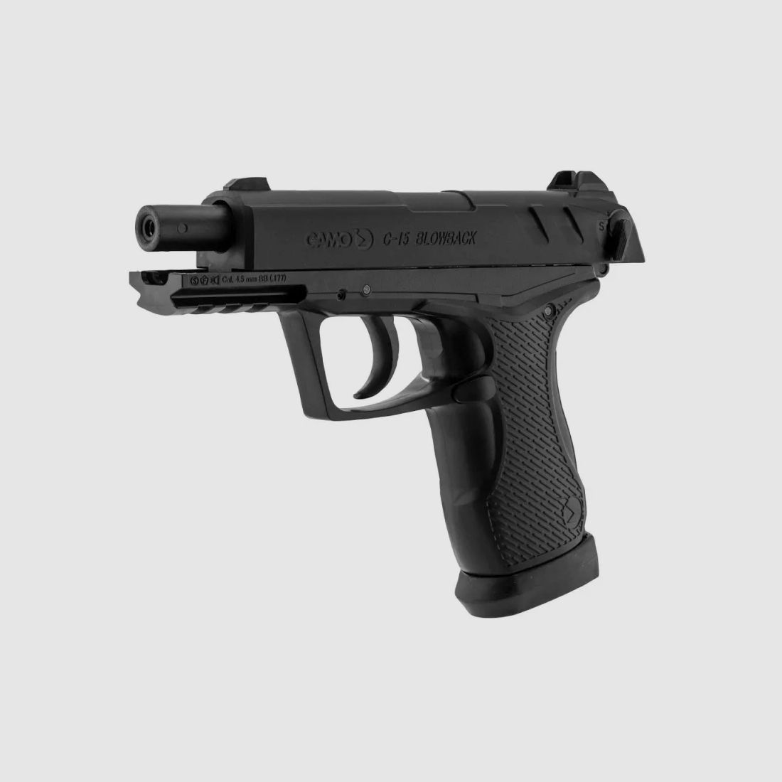 Pistolet C-15 Blowback cal 4.5mm noir 125m/s L17,7cm, image 2 sur 6
