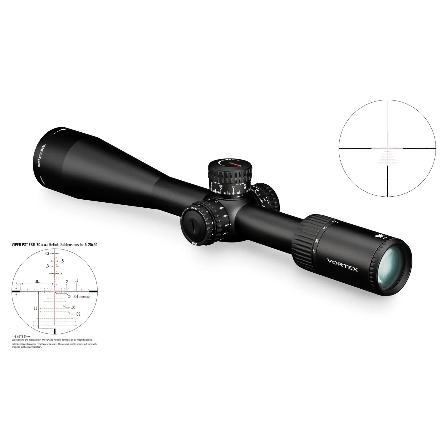 Vortex Zielfernrohr Viper PST Gen II 5-25x50 MRAD FFP