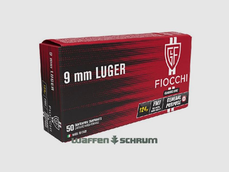 Fiocchi 9mmLuger Vollmantel 7,45g - 115gr.