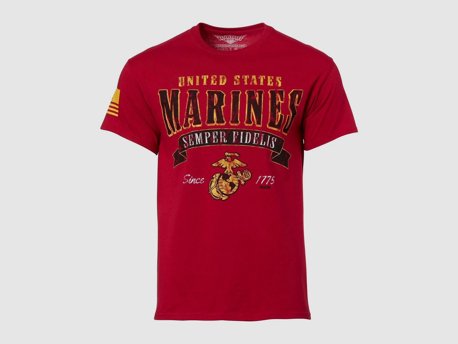 7.62 Design T-Shirt USMC Arched Semper Fi scarlet