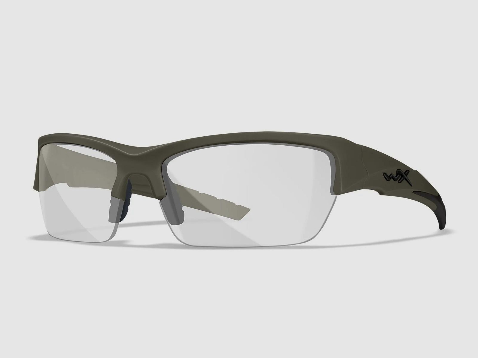 WX VALOR Brille mit 3 Wechselgläsern, Gestellfarbe Matt Armee Grün