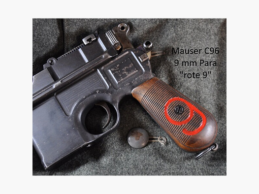 Nussbaum-Griffschalen für Pistole Mauser C96 "Rote9"