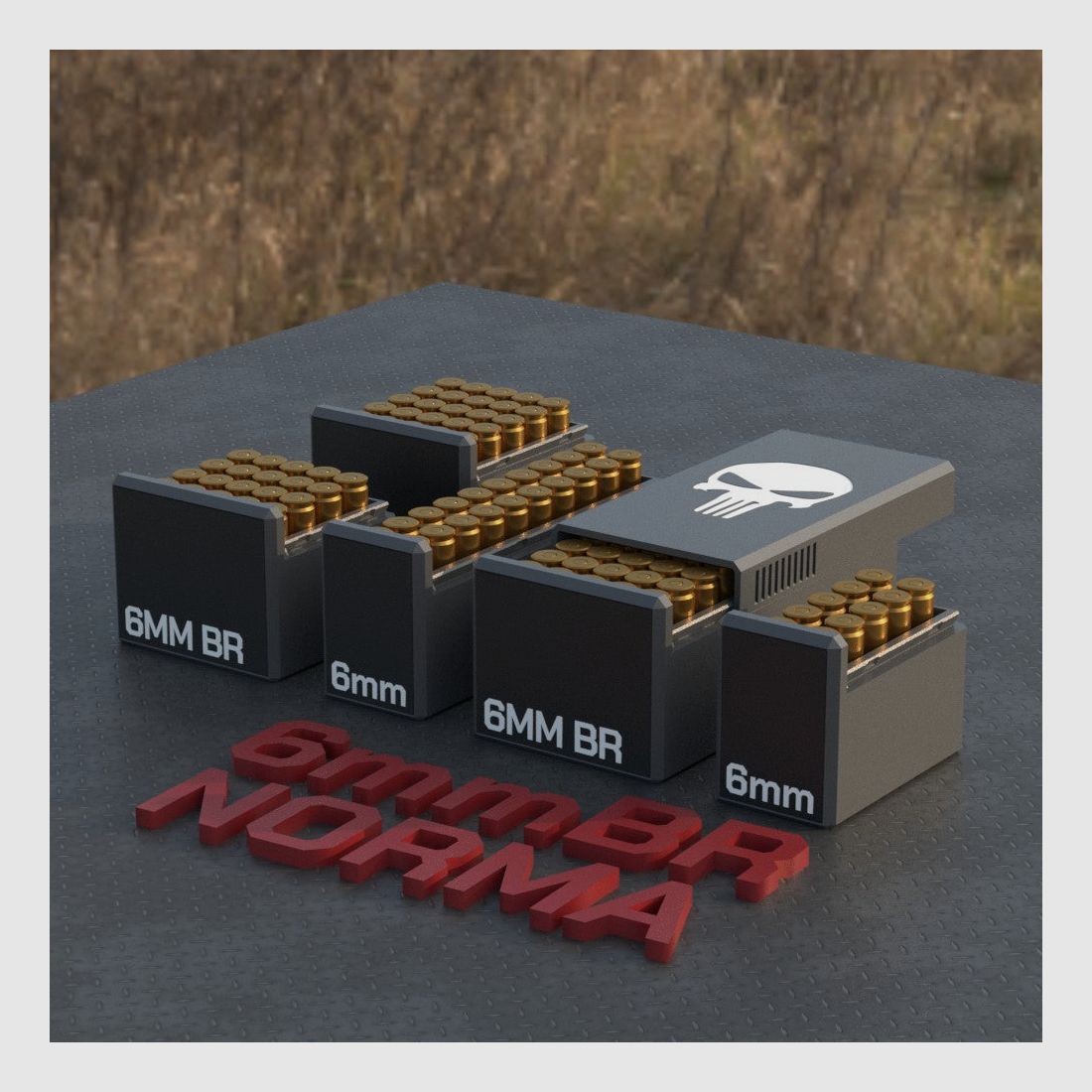 Filamelt Munitionsbox / Ammo Box 6mm BR Norma – Patronenbox für 50 Schuss, Made in Germany