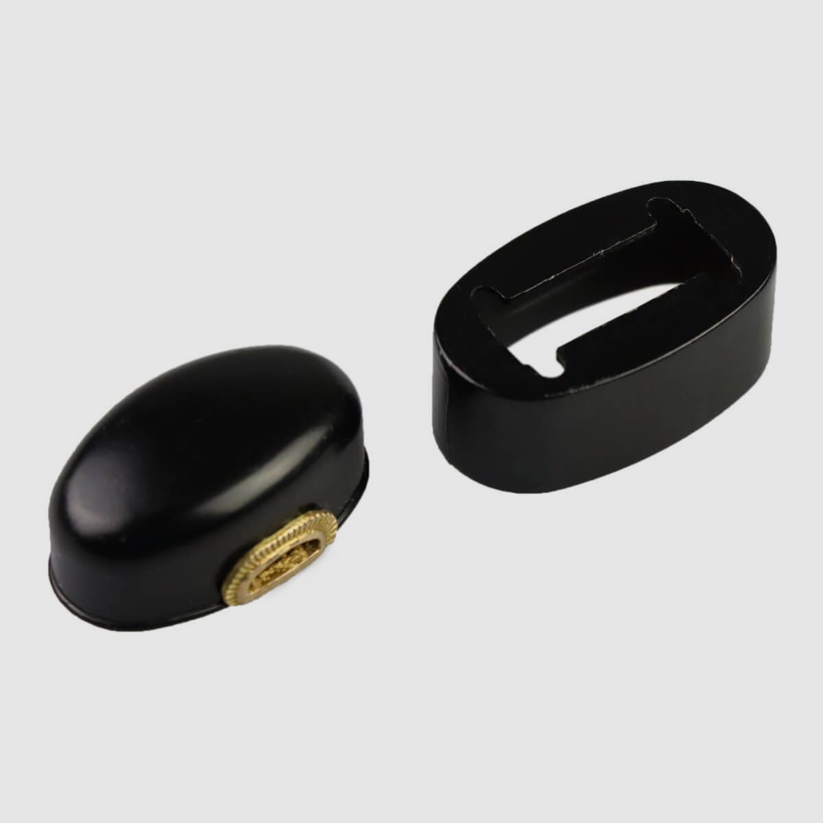 Fuchigashira fr Katana einfache Form schwarz