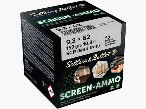 9,3x62 Screen-Ammo SCR Zink 10,3g/159grs. Sellier & Bellot