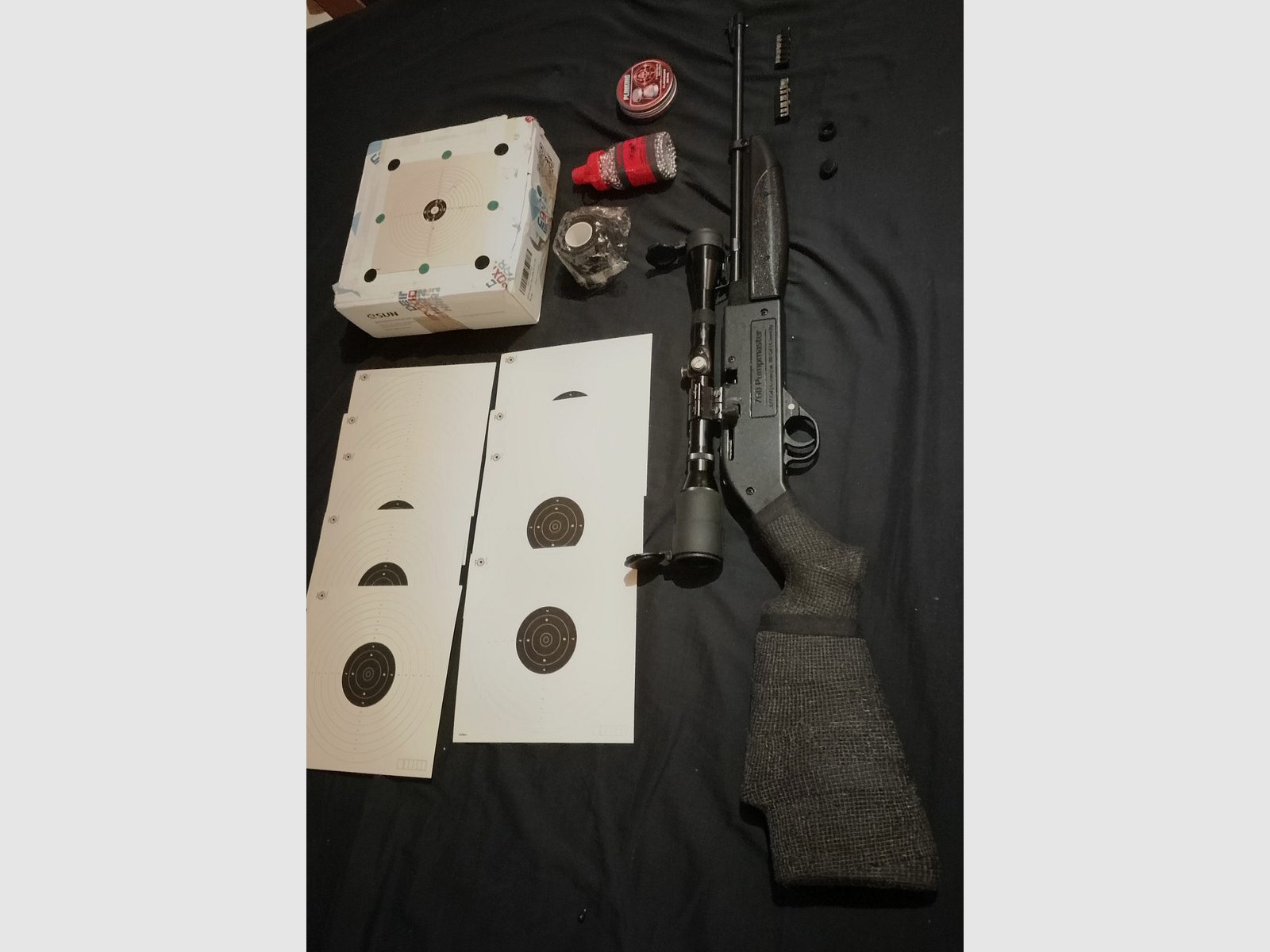 Crosmann Pumpmaster 760 air rifle 4.5mm .177 diabolo or steel BBs set 2 magazines scope 4x28 Nikko + scope covers