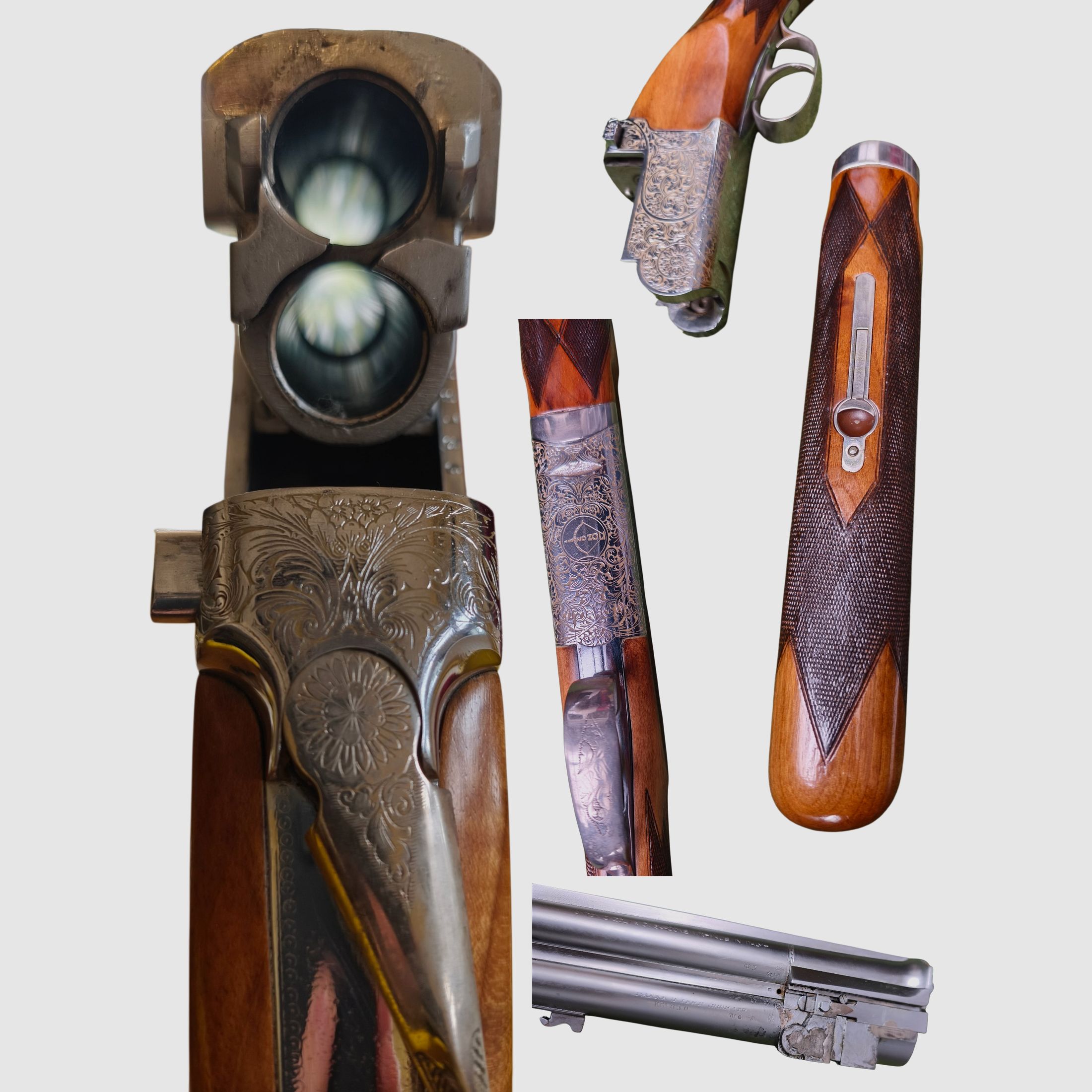 Antonio Zoli Bockdoppelflinte 12/70 – Trap 76 cm – graviert – Nickel Chrome Steel – Baujahr 1975