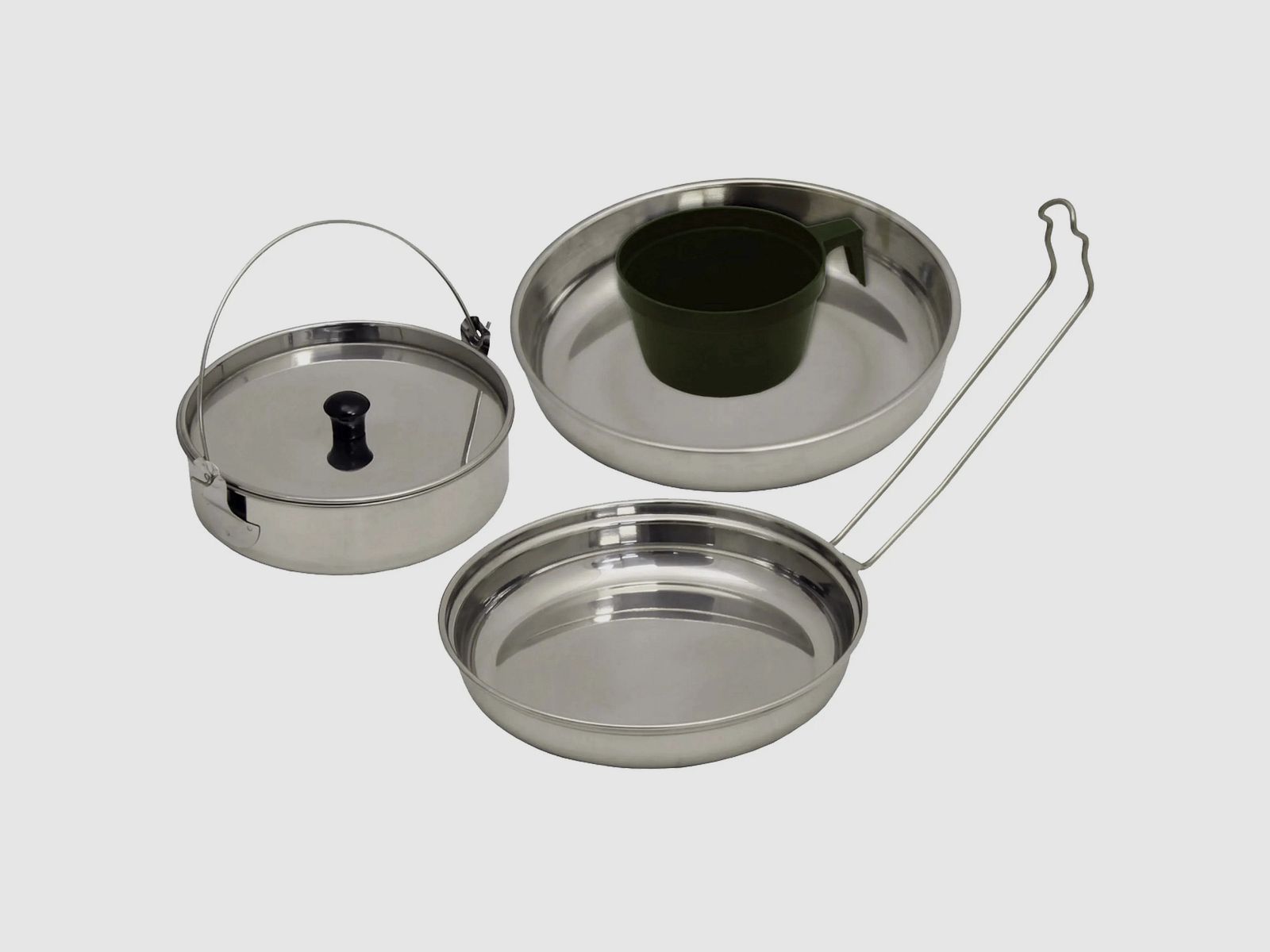 MFH Cookware Stainless Steel 5-Piece Silver