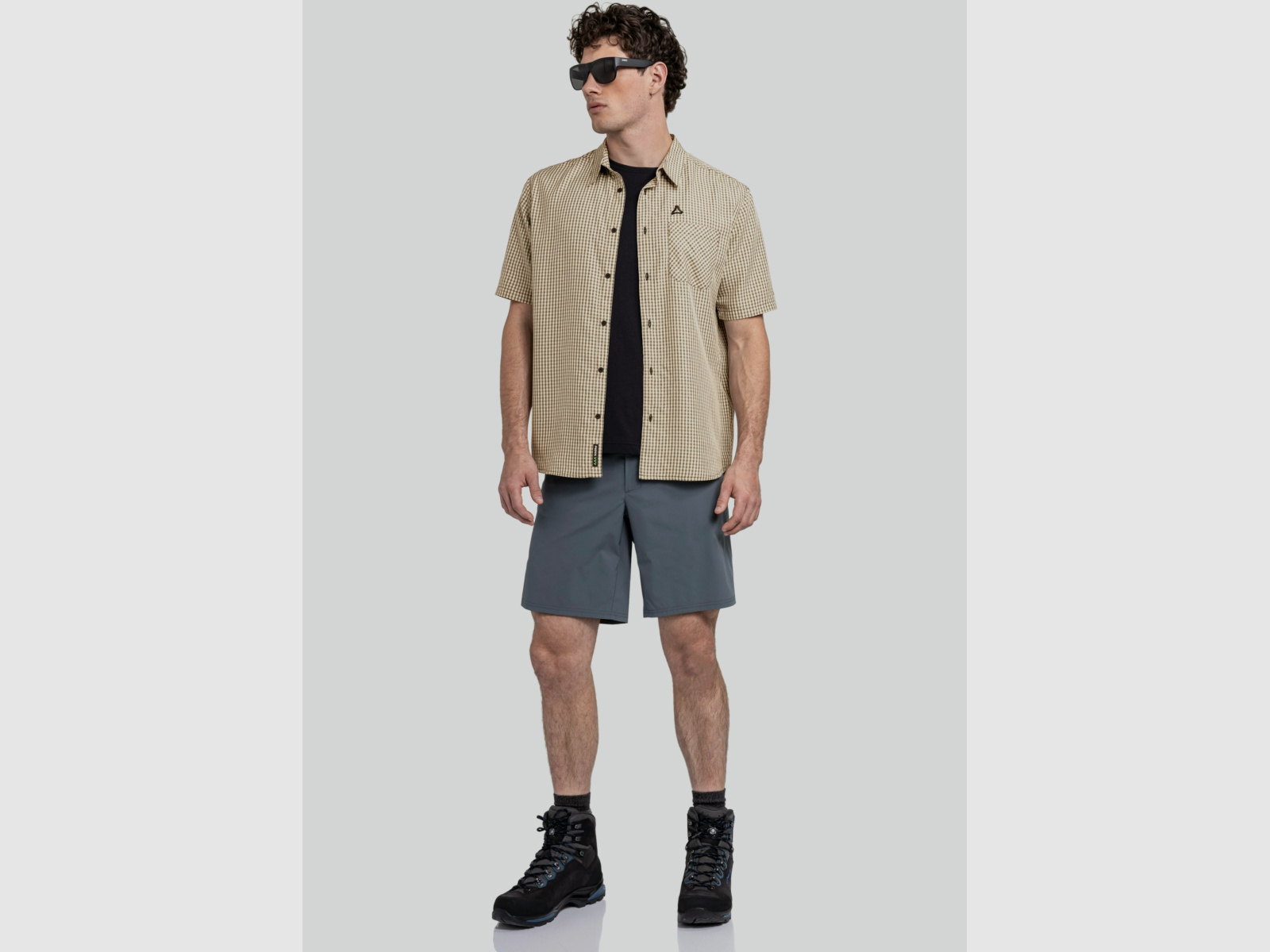 SCHÖFFEL CIRC Shirt Style Dalfoss MEN Beige-Black