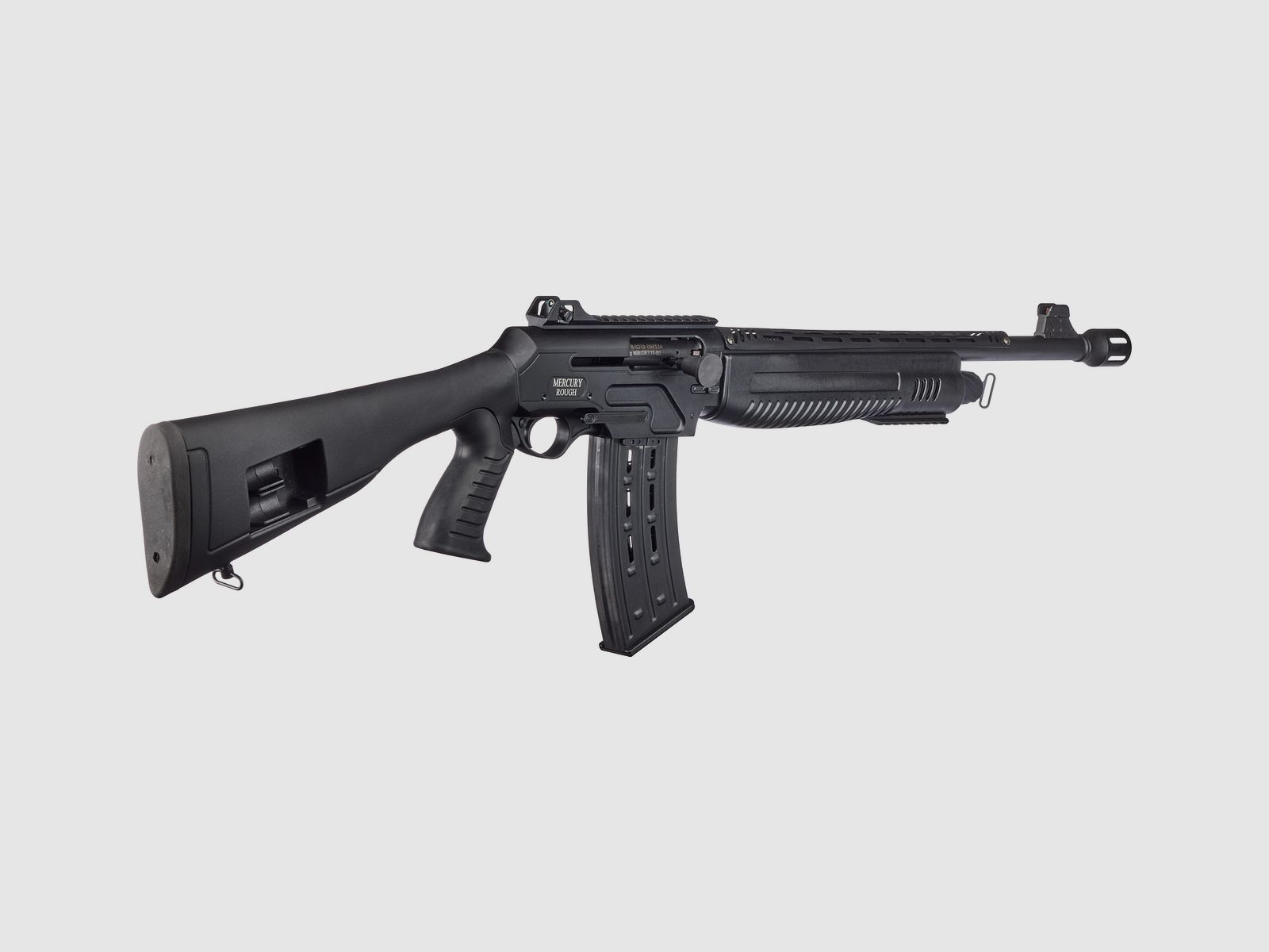 Fusil de chasse semi-automatique Mercury sport Pro Tuning Raider avec crosse noire et magasin de 2 coups, cal. 12/76