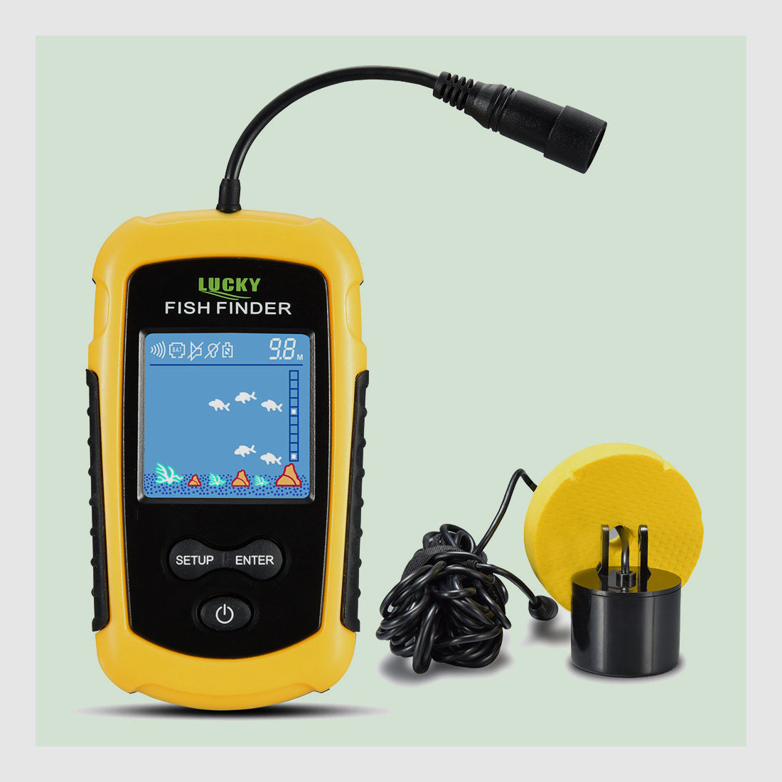 Fishfinder Fischfinder 100M / 328ft Portable Angeln Sonar Sensor Verkabelt LCD Tiefe Finder Echolot