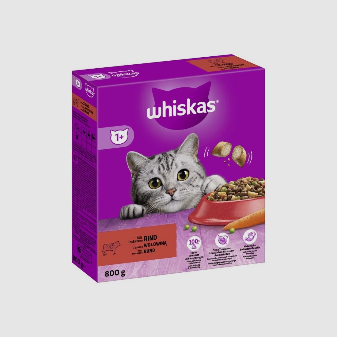 Whiskas Katzen Trockenfutter Adult 1+ Rind 800 g