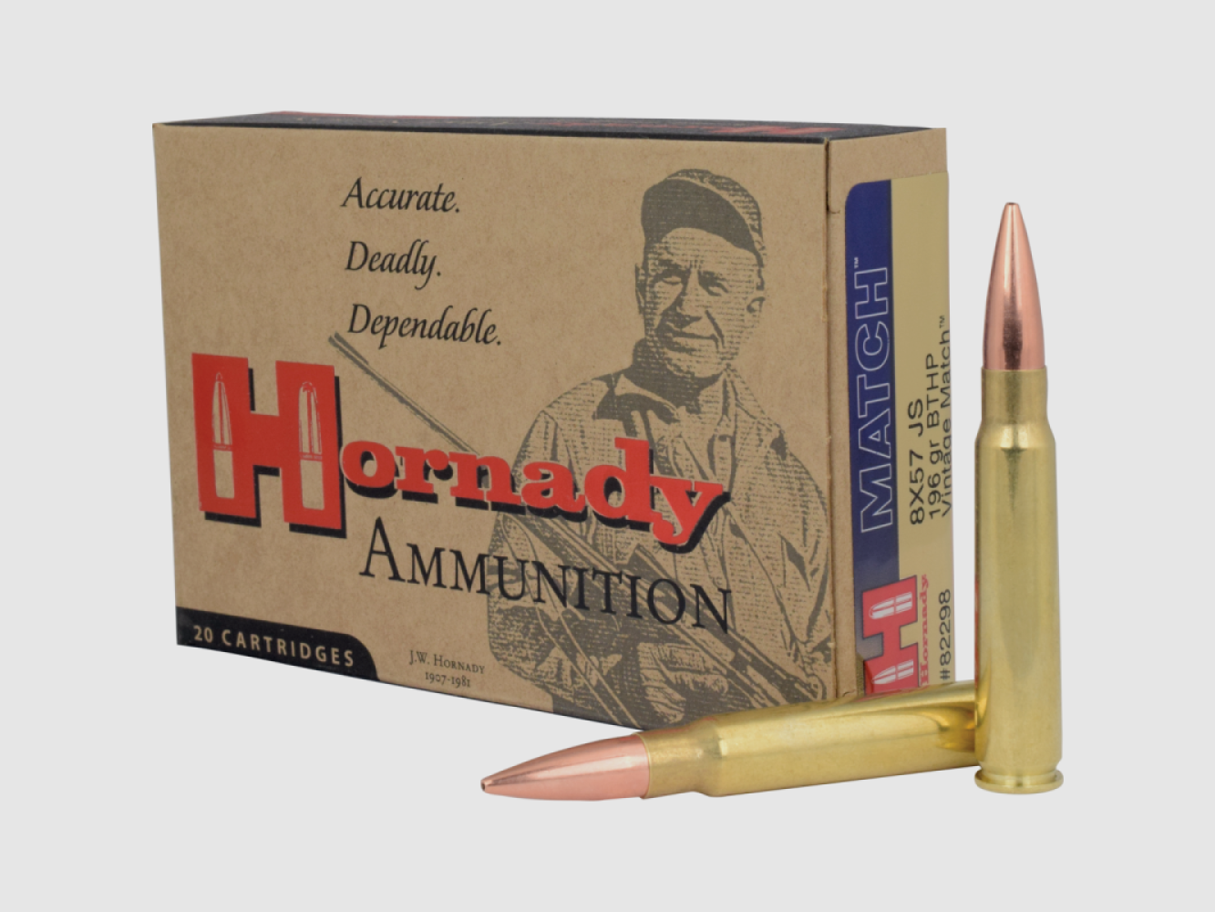 8x57 JS Hornady VINTAGE MATCH™ 196 gr BTHP MATCH™ VE20