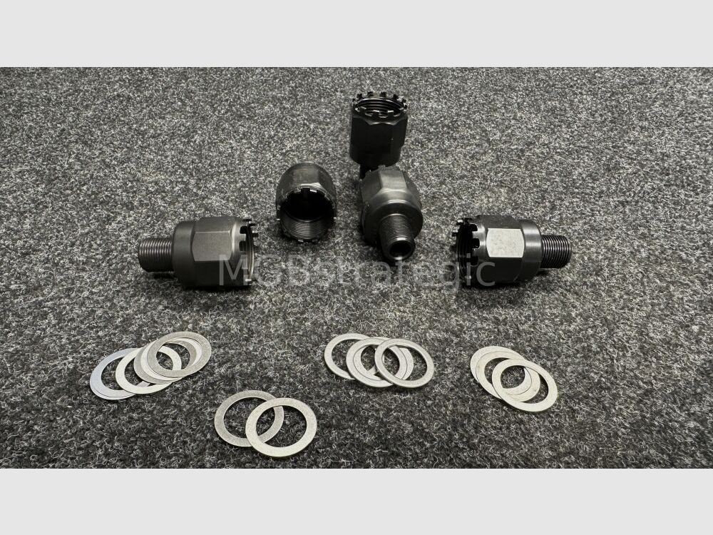 Gewindeadapter M24x1,5 RH auf M14x1 LH passend für AK74 oder Saiga Gewindeadapter M24x1,5 rechts auf M14x1 links gefertigt aus 42CrMo4 und nitriert auch ggf. passend für Arsenal Saiga MK AK74 AK74M AK100 Serie