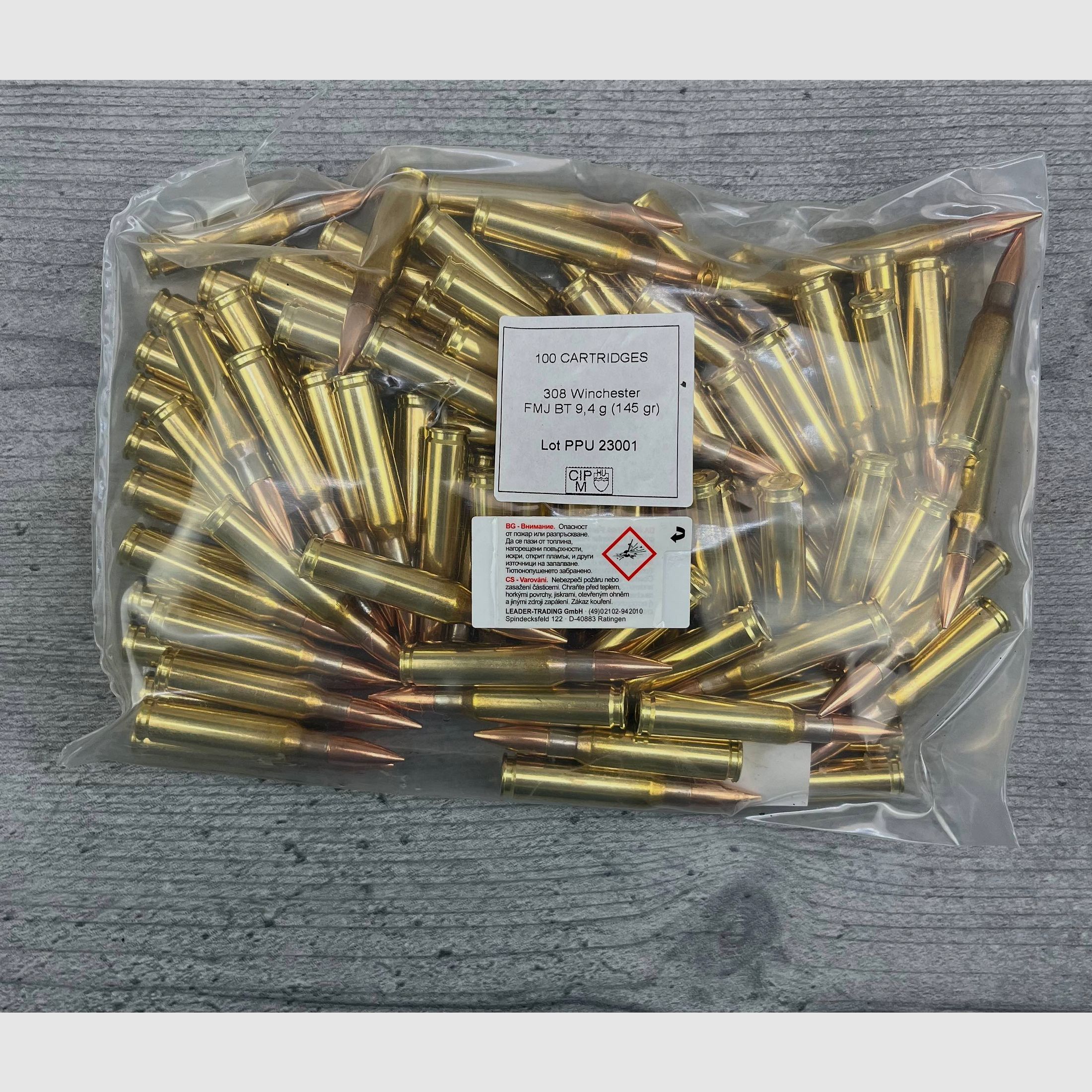 PPU .308 Win. Vollmantel 9,4g 145 gr 100 Stück lose