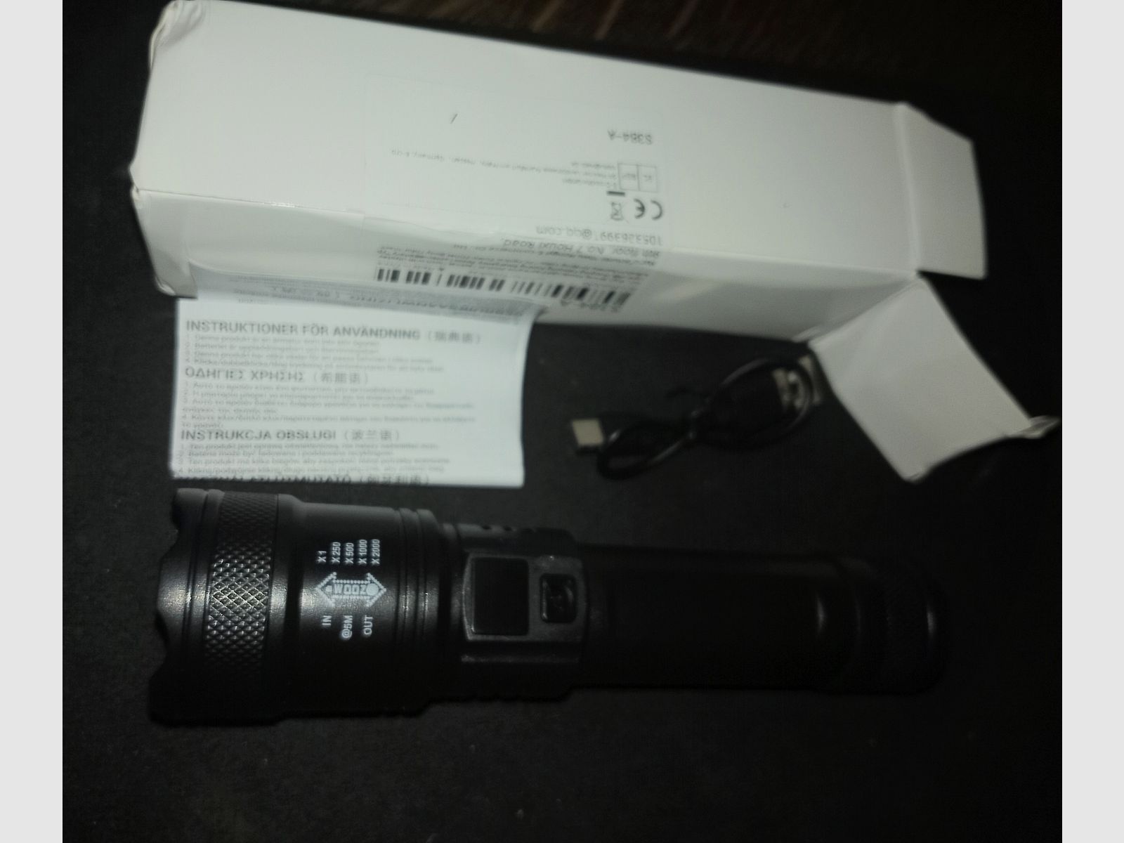 Taschenlampe Strobo funktion Aufladbar usb digital anzeige Zoom tactical Flashlight