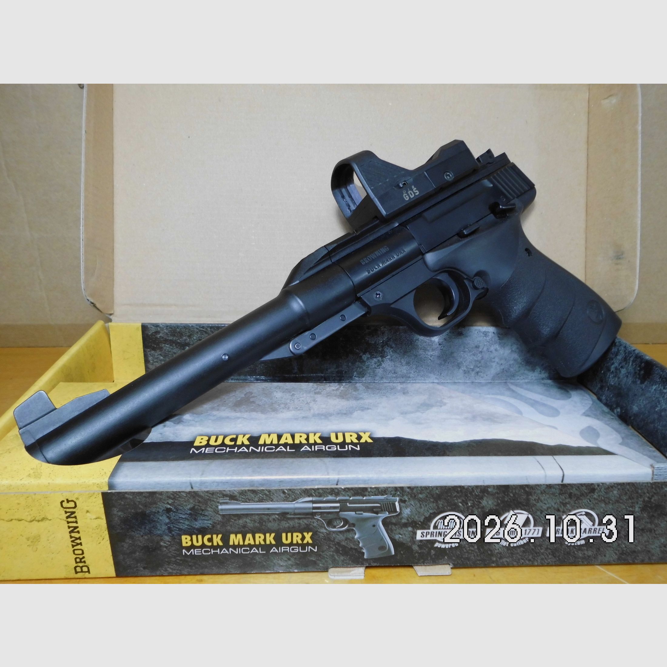 Browning Buck Mark URX Federdruckluftpistole mit UX GDS Leuchtpunkvisier, Bild 1 von 10