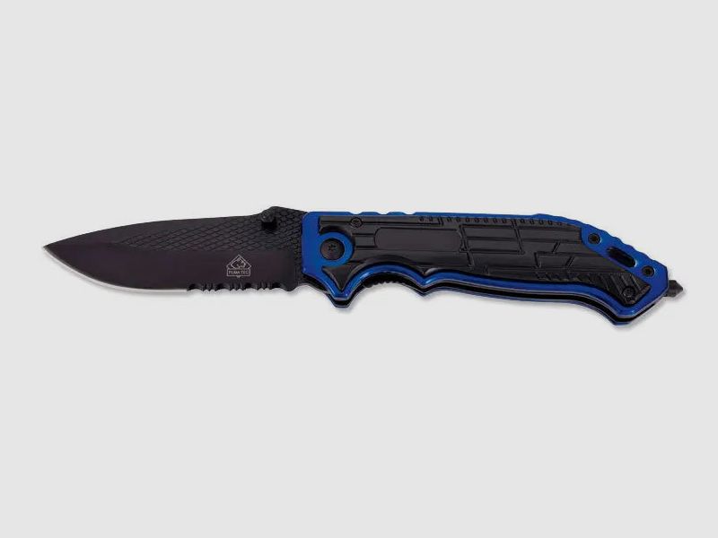 PUMA TEC Einhandmesser mit Glasbrecher, schwarz/blau