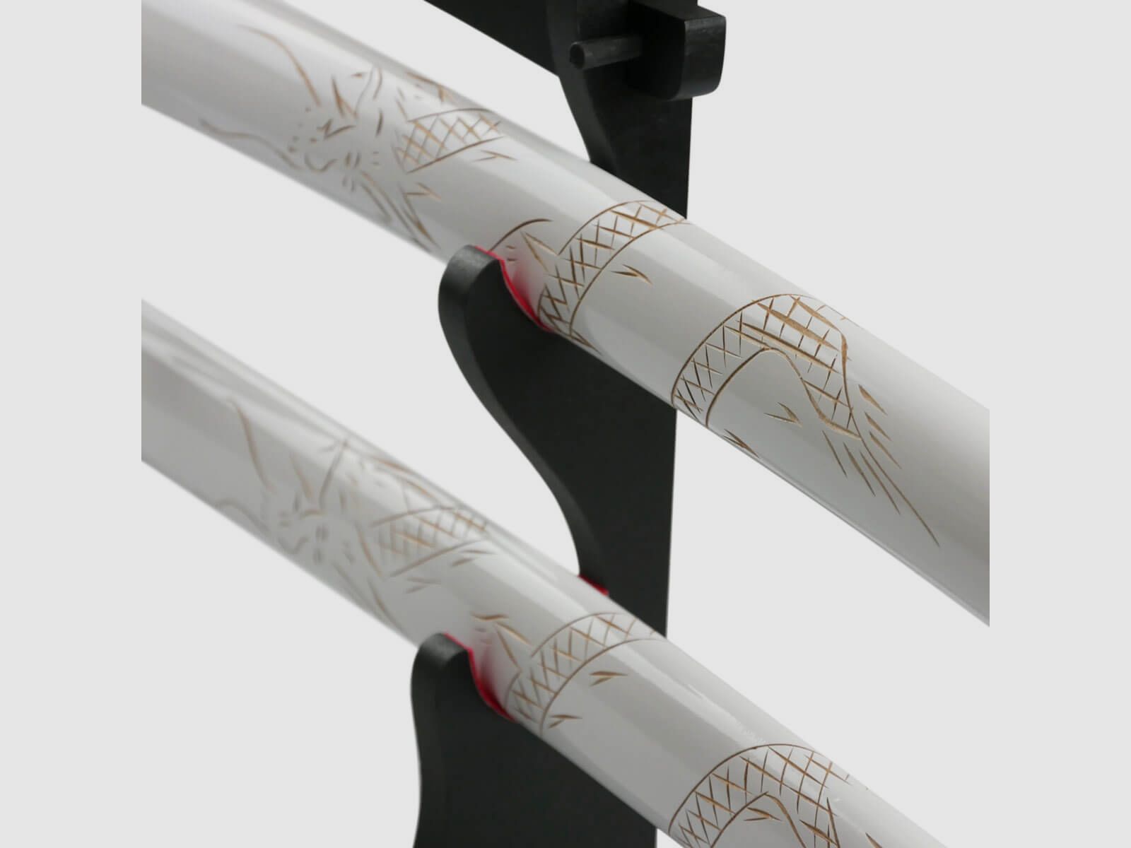 Epic Swords Katana Wakizashi White Dragon Daisho Par de Espadas con Cuchillas Romas incluyendo Soporte para Espadas y Accesorios