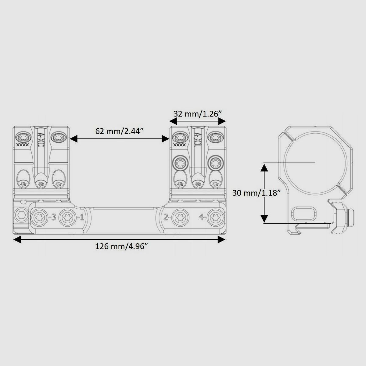 Spuhr SP-6601 scope mount Ø36mm H30mm 6MIL for Picatinny, Bild 4 von 4