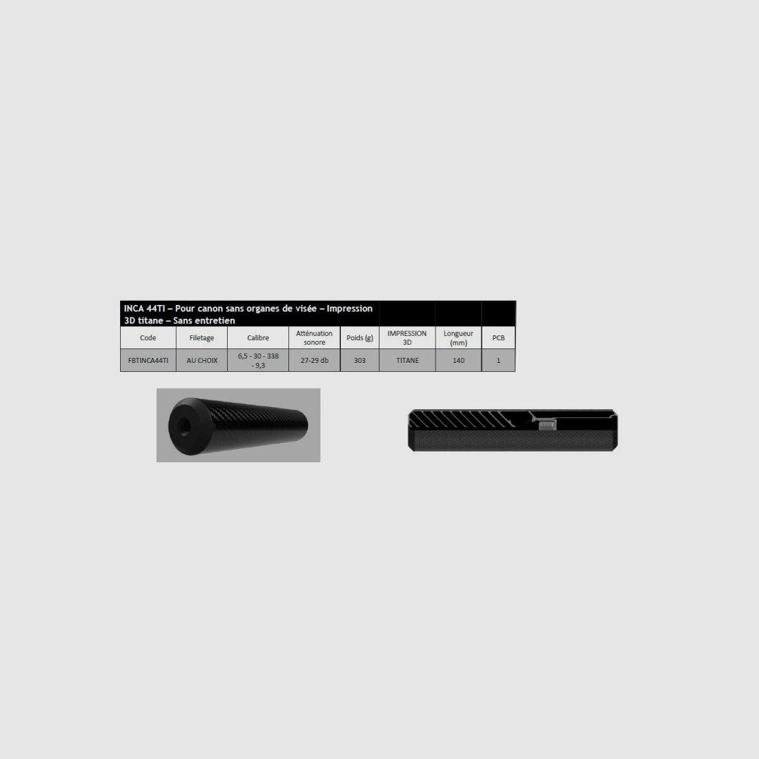 SCHALLDÄMPFER FBT 3D-DRUCK TITAN 32DB OBS44TI KAL 30, Bild 2 von 2