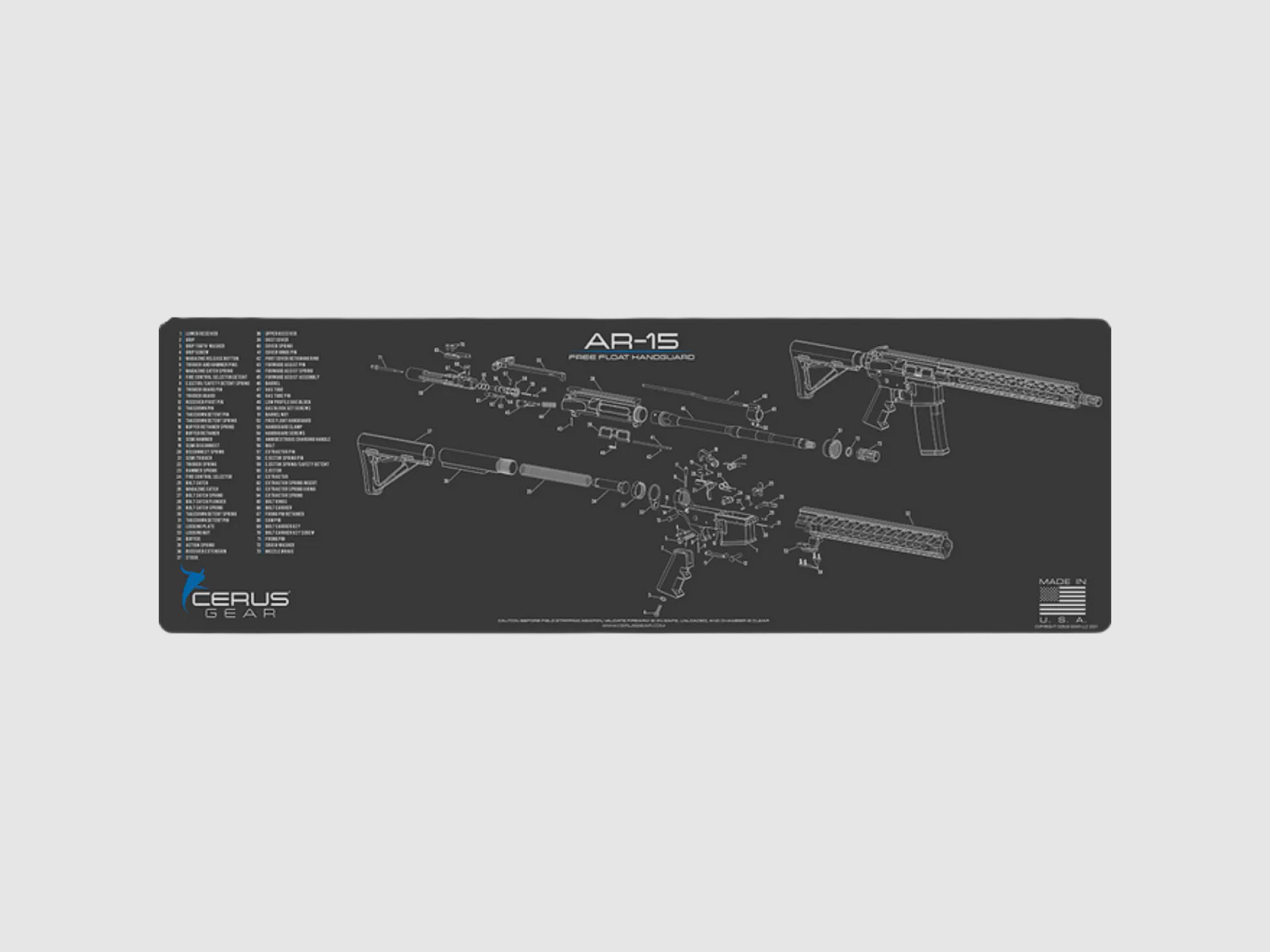 SCHEMATIC PROMAT AR-15 Free Float Handguard Rifle Gun Mat