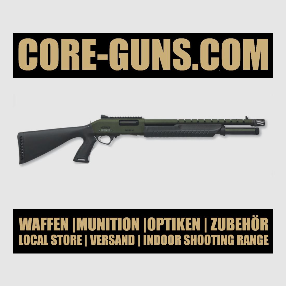 Fabarms PF Martial OD Green 20" escopeta de repetición de culata delantera, calibre 12/76 disponible de inmediato Hecho en Italia