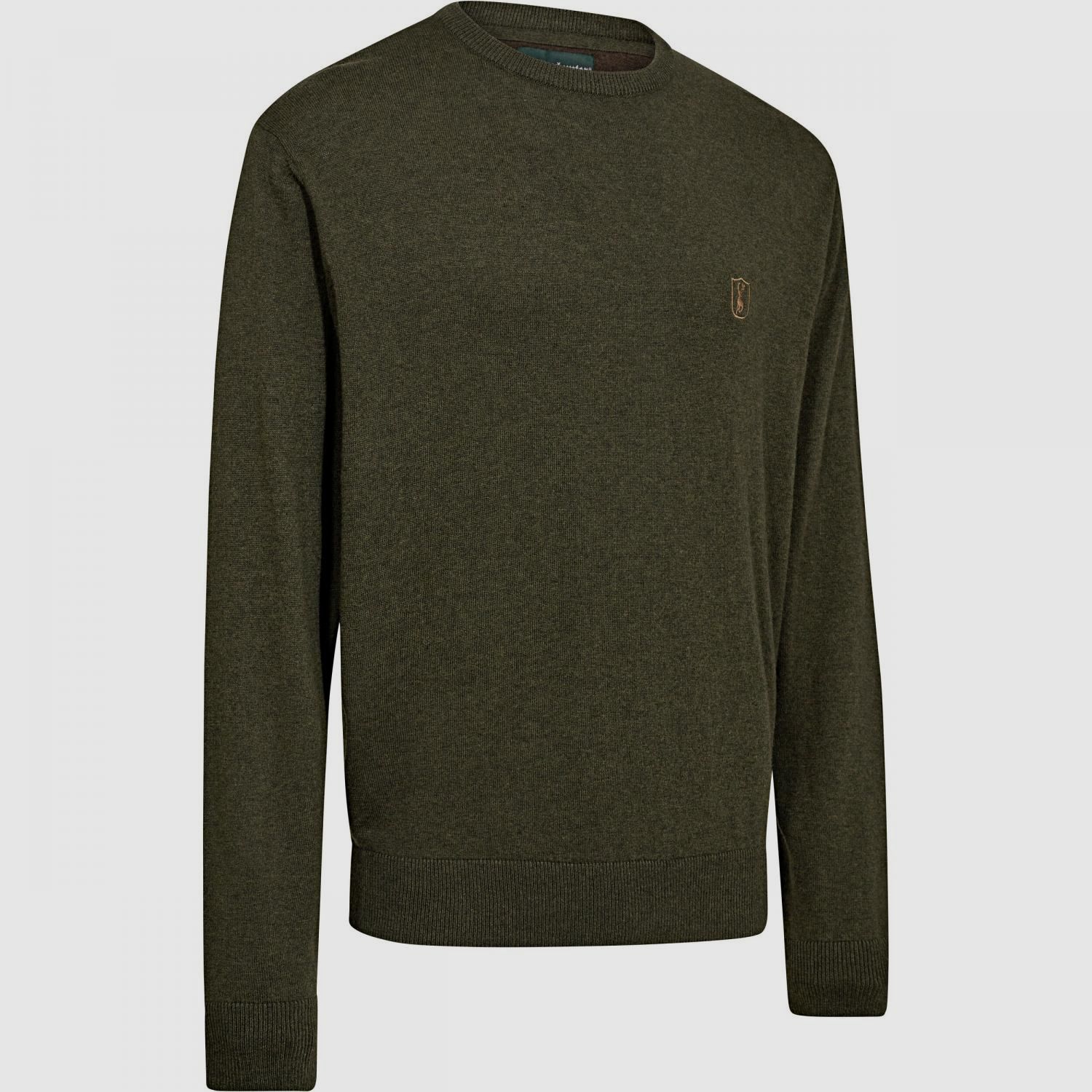 Harrington Strickpullover Herren, mit Rundhalsausschnitt (Forest Ember Melange)