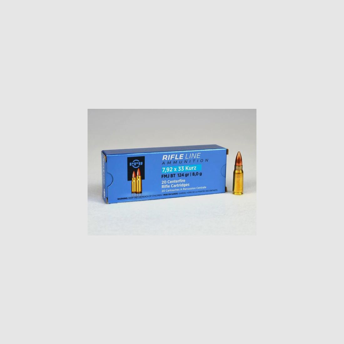 PPU 7.92 x 33 Kurz, Full Metal Jacket 123 grs