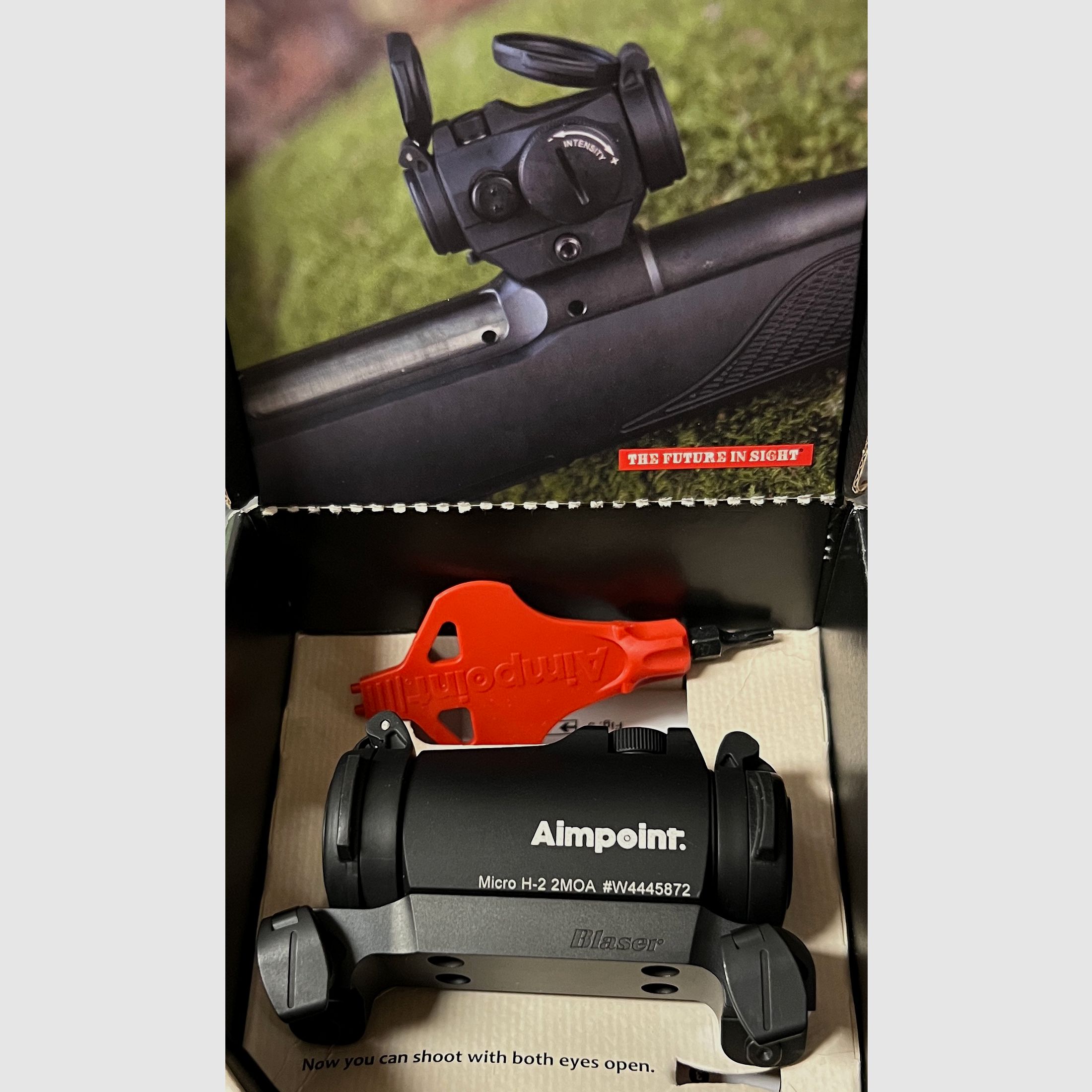 Aimpoint Micro H-2 2 MOA - Mirino a punto rosso con montaggio a sella Blaser