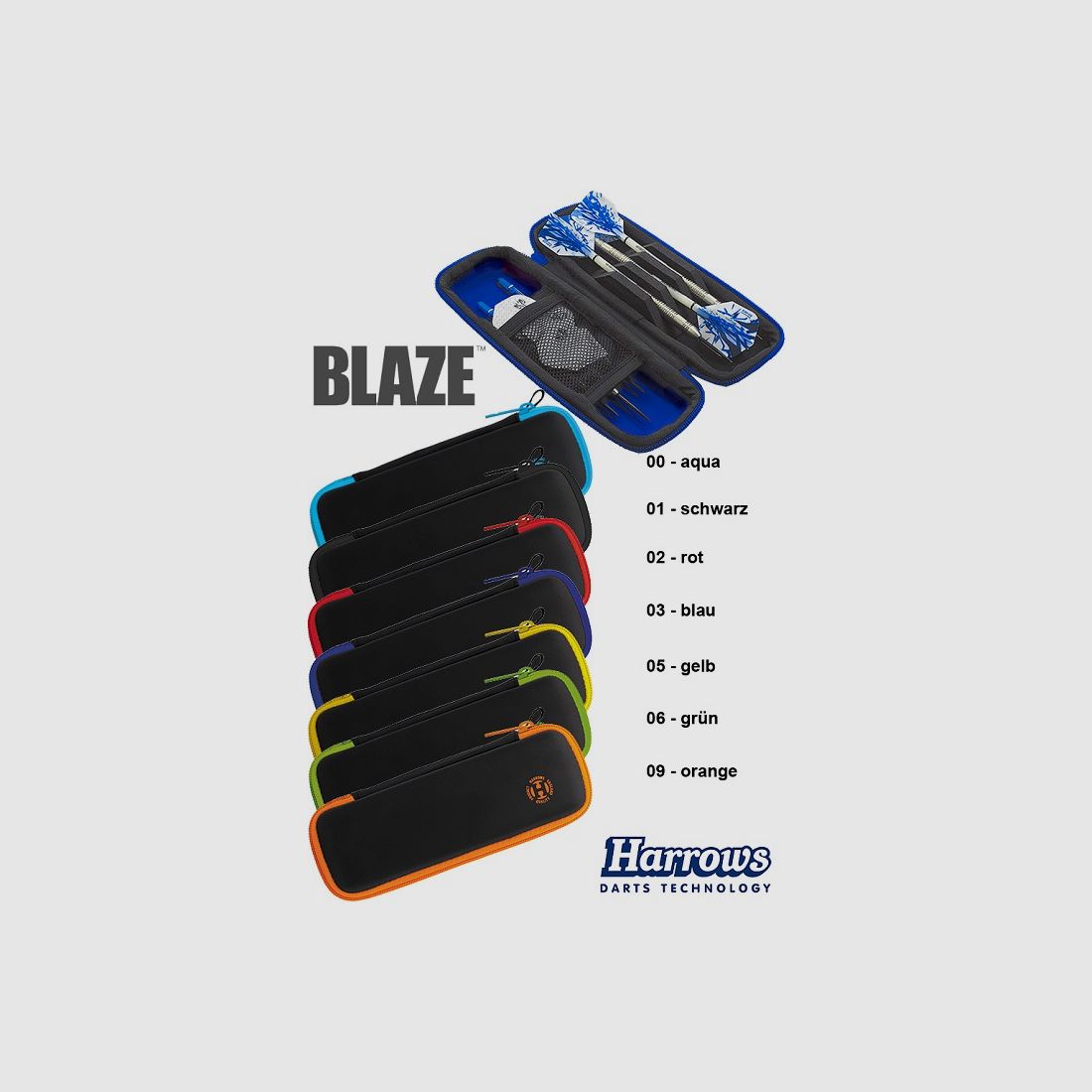 Harrows-Darts-Technology Blaze Case grün Dart & Zubehör