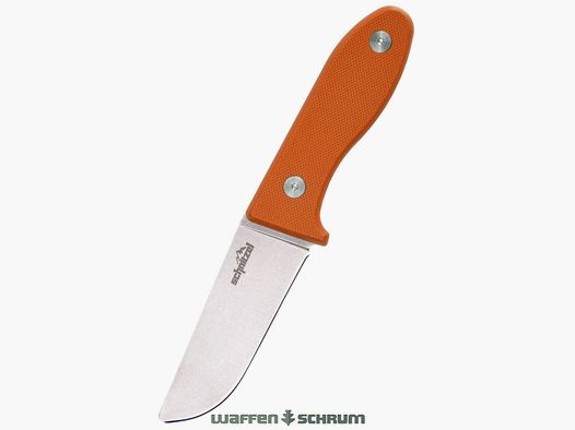 Cuchillo para niños Schnitzel UNU naranja de acero inoxidable 8Cr13Mov con acabado stonewash incluido funda de Kydex (negro)