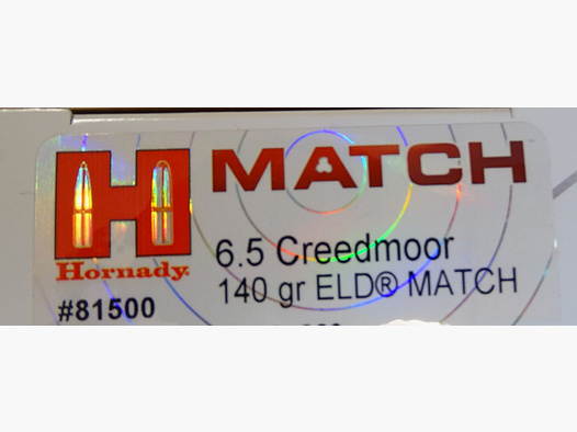 Hornady 6,5 Creedmoor ELD Match 140gr - 20 Schuss