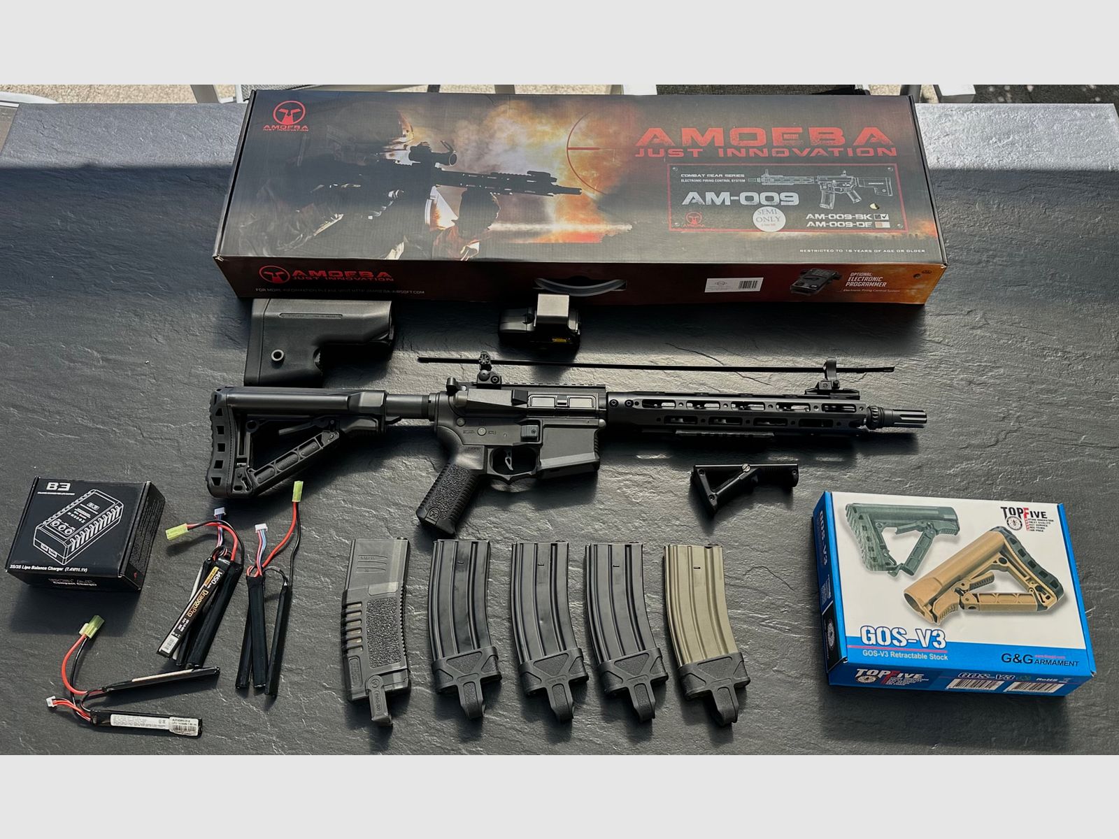S-AEG complete set, like new (Ares Amoeba AM-009-BK)