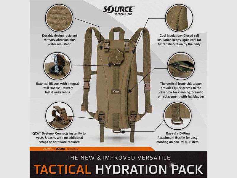 Taktischer Trinkrucksack TACTICAL 2L, black, Bild 4 von 10