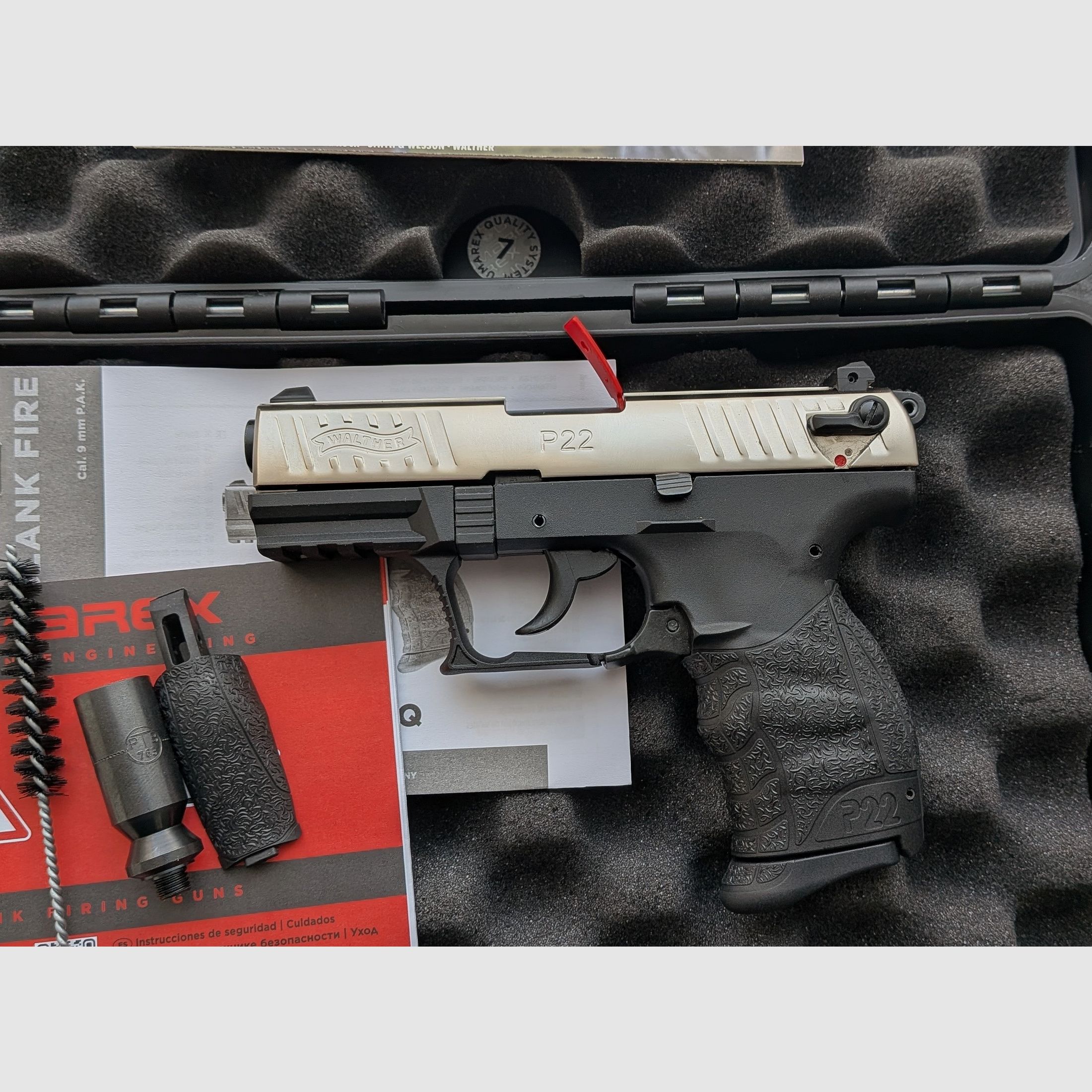 Walther P22Q Nickel 9mm P.A.K. - NEW - P 22 Q blank firing pistol