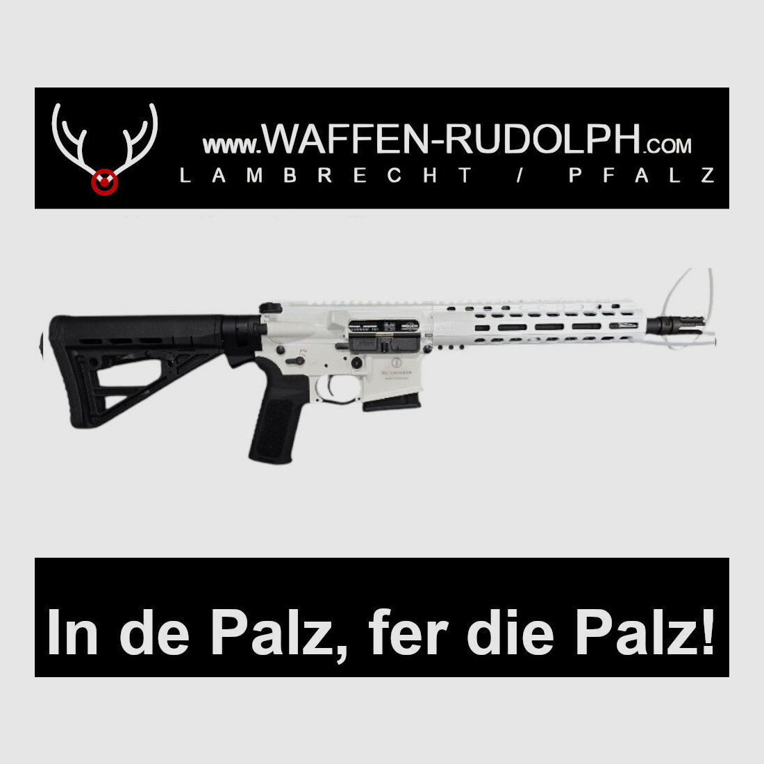 Schmeisser AR15 S4F halbautomatische Büchse 223Rem WHITE SERIES 10,5" STAR WARS Feeling für den Wald, im used look