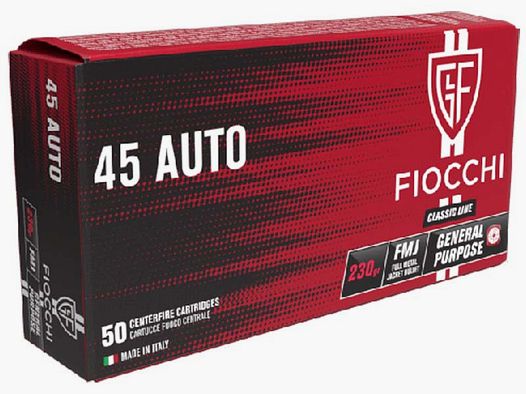 Munición FIOCCHI Classic – 45 ACP – 230 grains – FMJ