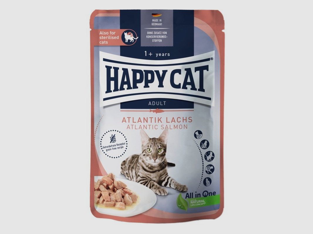 Happy Cat Katzen Nassfutter Culinary Atlantik Lachs 85 g x 24 Stk.