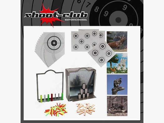 shoot-club GmbH Target Super Set 3 en 1 sistema de trampa de balas y mucho más