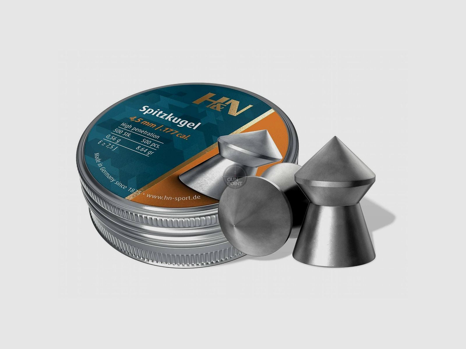 H&N Bola puntiaguda - 4,50 mm / .177 cal. - 500 unidades