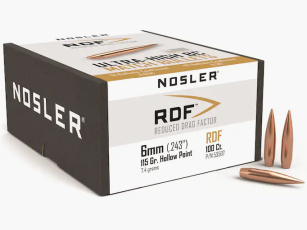 Proiettile Nosler 6mm/.243 RDF 115GR HPBT 100 pezzi