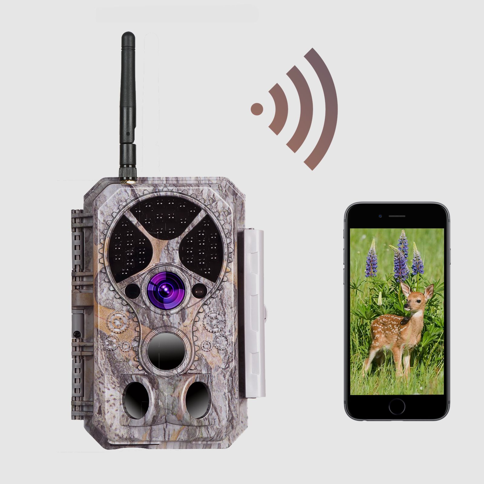 Wildkamera Wlan Fotofalle Jagdkamera Wildtierkamera 32MP 1296P 0,1s Schnelle Trigger Geschwindigkeit Nachtsicht Bewegungsmelder 120°PIR IP66 Wasserdichter | A350W