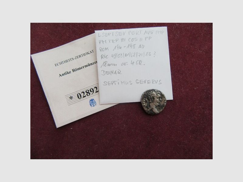 Silber Denar Septimus Severus alte Römische Münze Nr. 7